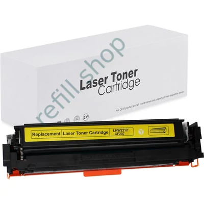 HP W2212A, 207A utángyártott festékkazetta, sárga, PRÉMIUM toner,  CHIP NÉLKÜL